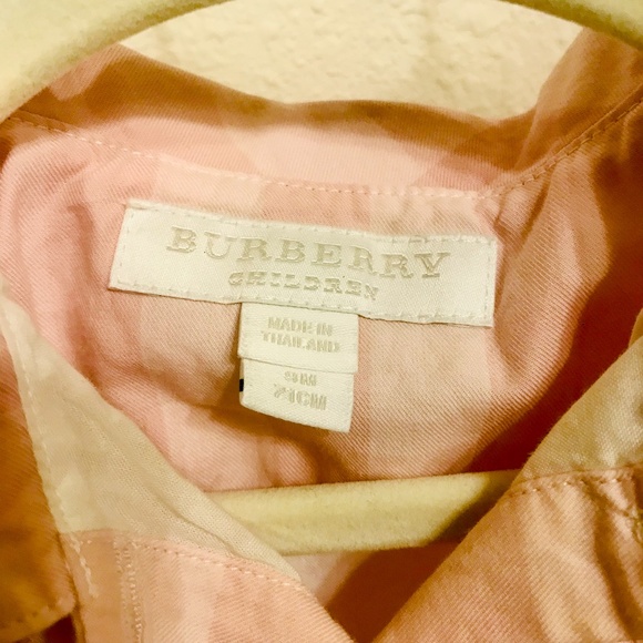 Burberry children pink plaid dress, puff sleeve - Picture 5 of 6
